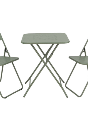 Conjunto Plegable Metálico Ágata – Mesa + 2 Sillas