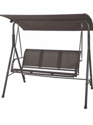 Balancín jardín metálico gris 3 plazas